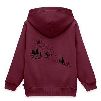 MTB Mountainbike Manual - Kinder Premium Organic Hoodie - Burgunderrot - Hinten - AI Model Kid Female (0cm)