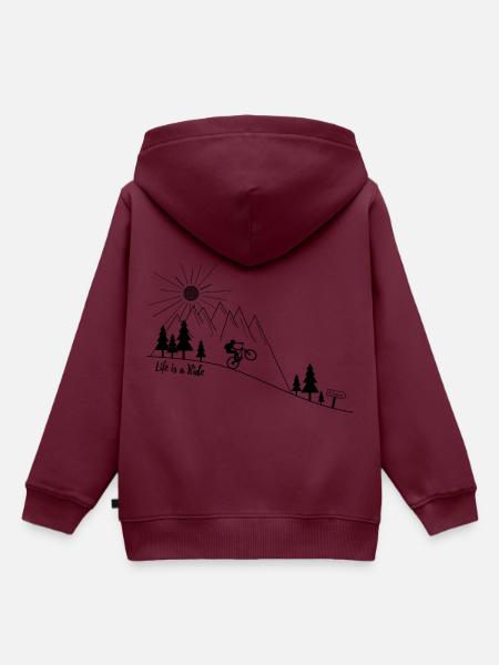 MTB Mountainbike Manual - Kinder Premium Organic Hoodie - Burgunderrot