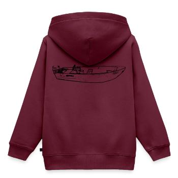 Boot - Kinder Premium Organic Hoodie - Burgunderrot - Hinten - AI Model Kid Female (0cm)