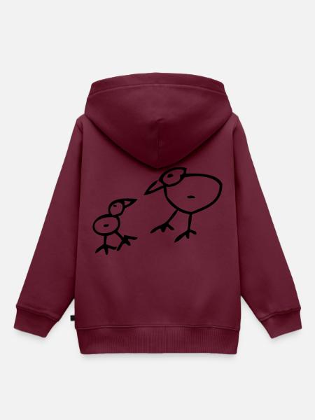 Vogel - Kinder Premium Organic Hoodie - Burgunderrot