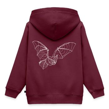 Langohrfledermaus weiß - Kinder Premium Organic Hoodie - Burgunderrot - Hinten - AI Model Kid Female (0cm)