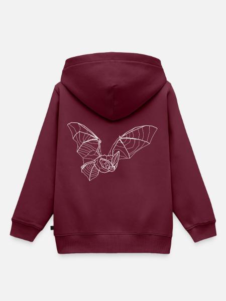 Langohrfledermaus weiß - Kinder Premium Organic Hoodie - Burgunderrot