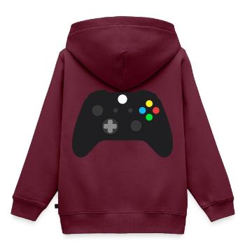controller - Kinder Premium Organic Hoodie - Burgunderrot - Hinten - AI Model Kid Female (0cm)