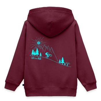 Mountainbike Radsport - Kinder Premium Organic Hoodie - Burgunderrot - Hinten - AI Model Kid Female (0cm)