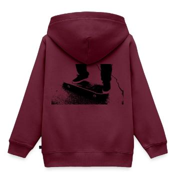 skateboard - Kinder Premium Organic Hoodie - Burgunderrot - Hinten - AI Model Kid Female (0cm)