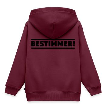 BESTIMMER! Chef Boss Anführer! Leitwolf Alphatier! - Kinder Premium Organic Hoodie - Burgunderrot - Hinten - AI Model Kid Female (0cm)