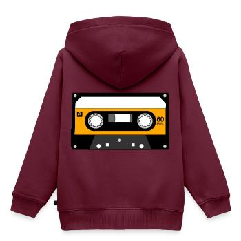 Musik Kassette Design Geschenk - Kinder Premium Organic Hoodie - Burgunderrot - Hinten - AI Model Kid Female (0cm)