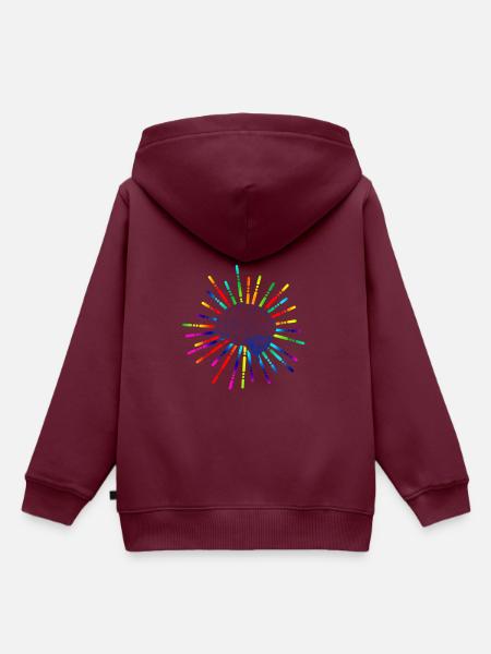 Gehirn Motiv - Kinder Premium Organic Hoodie - Burgunderrot