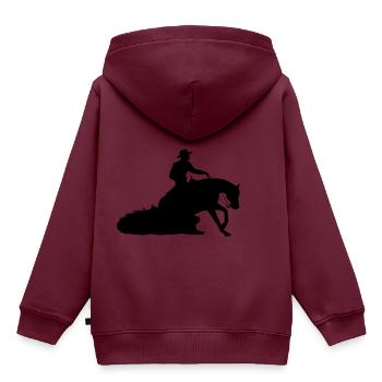 Sliding Stop Western Riding - Kinder Premium Organic Hoodie - Burgunderrot - Hinten - AI Model Kid Female (0cm)