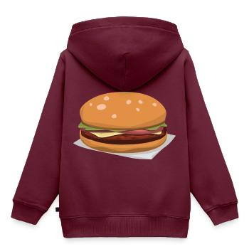 Leckerer Hamburger - Kinder Premium Organic Hoodie - Burgunderrot - Hinten - AI Model Kid Female (0cm)