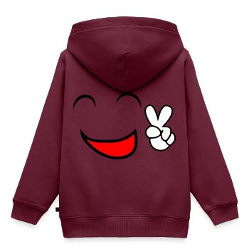 comic - Kinder Premium Organic Hoodie - Burgunderrot - Hinten - AI Model Kid Female (0cm)