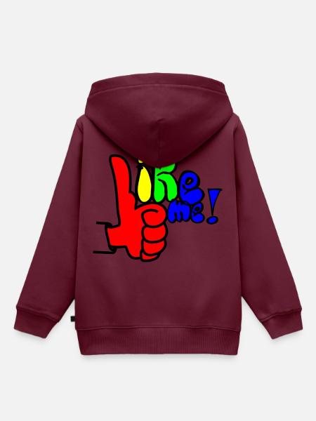 like me Regenbogen - Kinder Premium Organic Hoodie - Burgunderrot