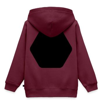 SHAPES FORMEN CLEAN - Kinder Premium Organic Hoodie - Burgunderrot - Hinten - AI Model Kid Female (0cm)
