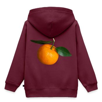 mandarin clementine tangerine mandarine veggie obs - Kinder Premium Organic Hoodie - Burgunderrot - Hinten - AI Model Kid Female (0cm)
