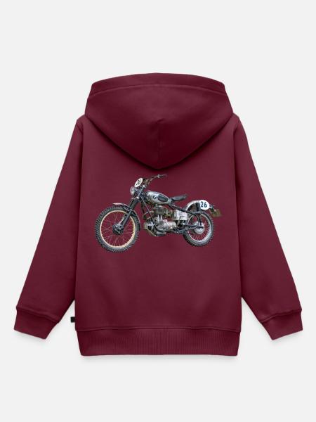 Motorrad - Kinder Premium Organic Hoodie - Burgunderrot