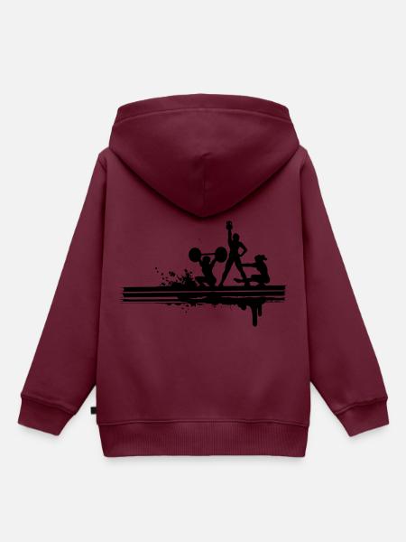 3 fleißige Sportler - Kinder Premium Organic Hoodie - Burgunderrot