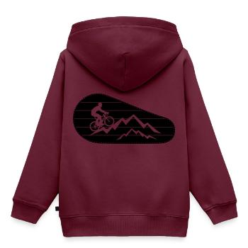 Fahrrad Geschenk Radfahrer Sport - Kinder Premium Organic Hoodie - Burgunderrot - Hinten - AI Model Kid Female (0cm)