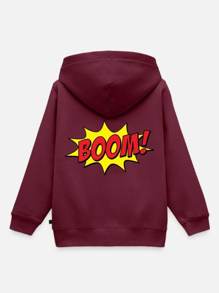 Boom! - Kinder Premium Organic Hoodie - Burgunderrot