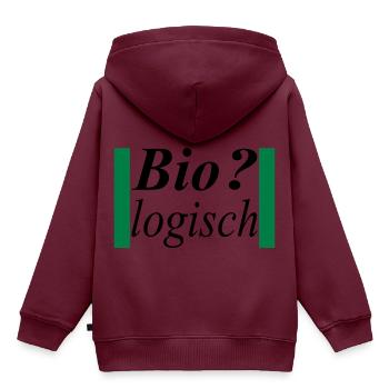 biologisch / Alles Bio - Kinder Premium Organic Hoodie - Burgunderrot - Hinten - AI Model Kid Female (0cm)