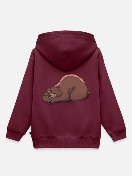 Bär müde - Kinder Premium Organic Hoodie - Burgunderrot