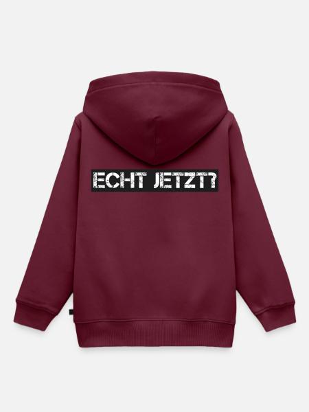 Spruch: echt jetzt - Kinder Premium Organic Hoodie - Burgunderrot