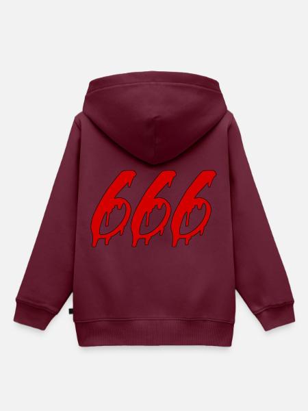 666 - Kinder Premium Organic Hoodie - Burgunderrot
