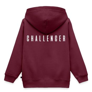 Challenger ! Cooles Geschenk Spruch - Kinder Premium Organic Hoodie - Burgunderrot - Hinten - AI Model Kid Female (0cm)