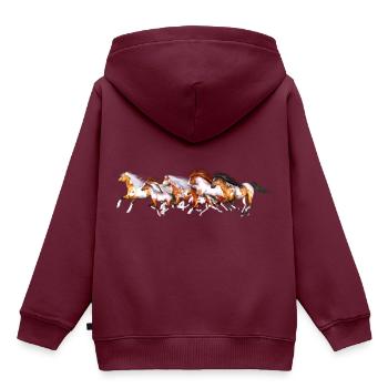 Wild Horses Herd - Kinder Premium Organic Hoodie - Burgunderrot - Hinten - AI Model Kid Female (0cm)