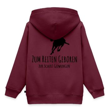 Bestes Reiten Design T-Shirt Premium Geschenk - Kinder Premium Organic Hoodie - Burgunderrot - Hinten - AI Model Kid Female (0cm)