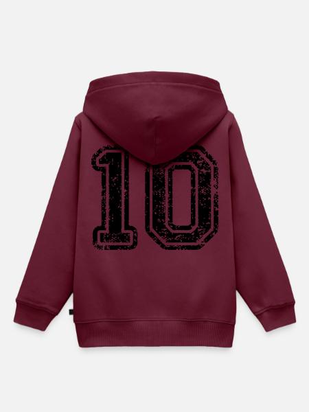 10 - Kinder Premium Organic Hoodie - Burgunderrot