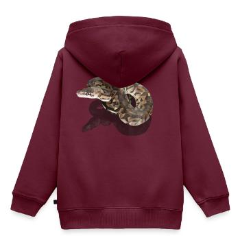 Poly Schlange - Kinder Premium Organic Hoodie - Burgunderrot - Hinten - AI Model Kid Female (0cm)