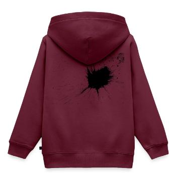 Stylisher Tintenfleck - Kinder Premium Organic Hoodie - Burgunderrot - Hinten - AI Model Kid Female (0cm)