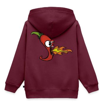 Scharfes Chili - Kinder Premium Organic Hoodie - Burgunderrot - Hinten - AI Model Kid Female (0cm)