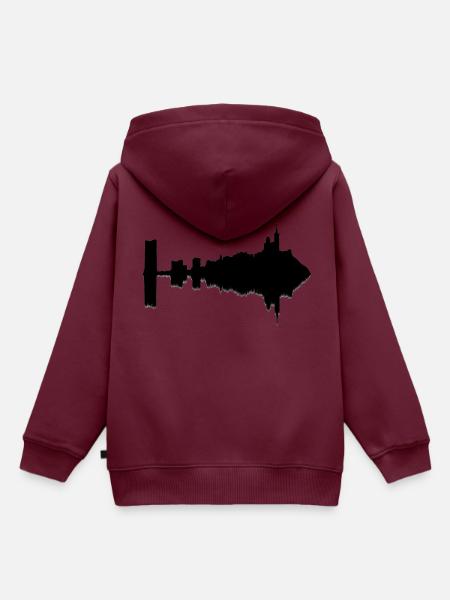 Marseille, lustige Reflexion - Kinder Premium Organic Hoodie - Burgunderrot