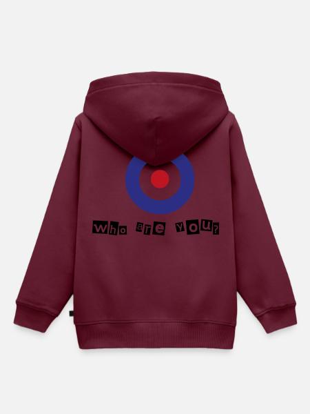 Who are you? - Kinder Premium Organic Hoodie - Burgunderrot
