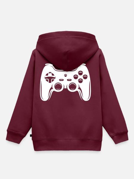 Joystick - Kinder Premium Organic Hoodie - Burgunderrot