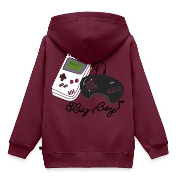 Gamer Videospiele Spiel Junge Aussenseiter Joystick - Kinder Premium Organic Hoodie - Burgunderrot - Hinten - AI Model Kid Female (0cm)