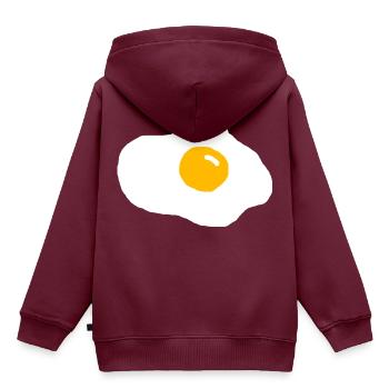 Spiegelei - Kinder Premium Organic Hoodie - Burgunderrot - Hinten - AI Model Kid Female (0cm)