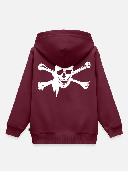 Piratenflagge - Kinder Premium Organic Hoodie - Burgunderrot
