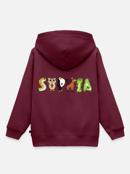 Sophia - Kinder Premium Organic Hoodie - Burgunderrot