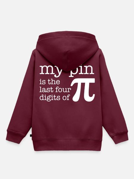 Pin Pi Mathe Spruch Geschenk Geek Lehrer Nerd - Kinder Premium Organic Hoodie - Burgunderrot