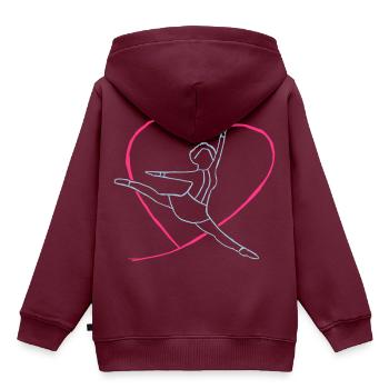 Tanzmariechen-Liebe - Kinder Premium Organic Hoodie - Burgunderrot - Hinten - AI Model Kid Female (0cm)
