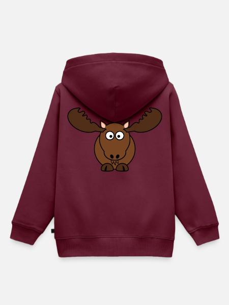 elch - Kinder Premium Organic Hoodie - Burgunderrot