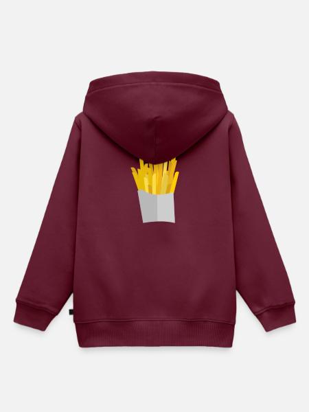 Pommes Frites - Kinder Premium Organic Hoodie - Burgunderrot