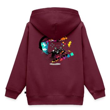 Gamepad Controller Bunt - Kinder Premium Organic Hoodie - Burgunderrot - Hinten - AI Model Kid Female (0cm)