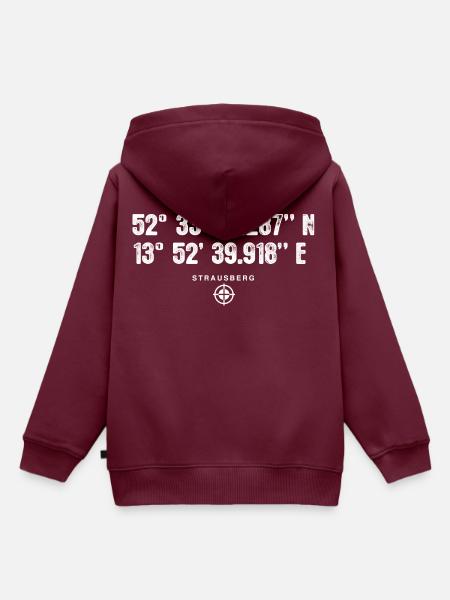 Strausberg Geocacher Geschenk Standort GPS Stadt - Kinder Premium Organic Hoodie - Burgunderrot