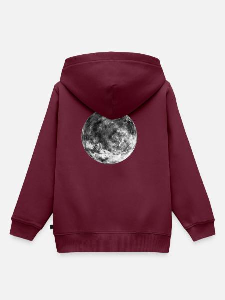 Moon - Kinder Premium Organic Hoodie - Burgunderrot