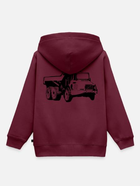 Articulated Dump Truck - Kinder Premium Organic Hoodie - Burgunderrot