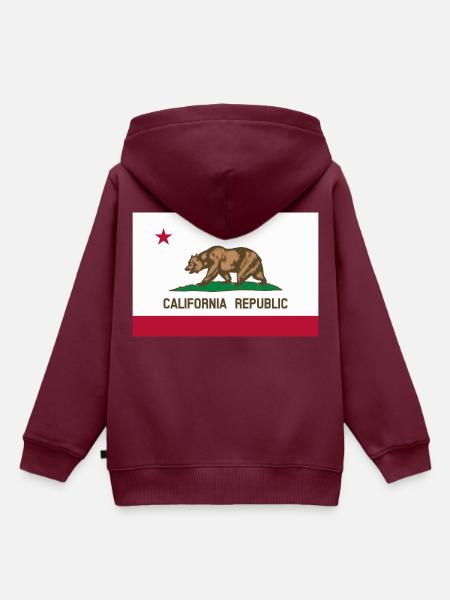 Kalifornien - Kinder Premium Organic Hoodie - Burgunderrot