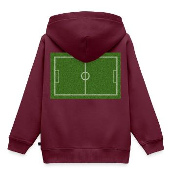 Fußball FußballFeld Geschenk Idee - Kinder Premium Organic Hoodie - Burgunderrot - Hinten - AI Model Kid Female (0cm)